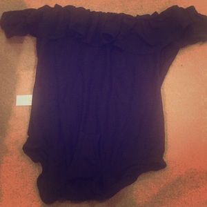Black off the shoulder bodysuit